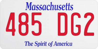MA license plate 485DG2