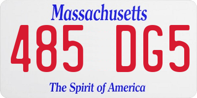 MA license plate 485DG5