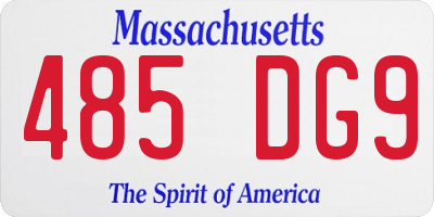 MA license plate 485DG9