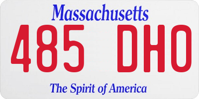 MA license plate 485DH0