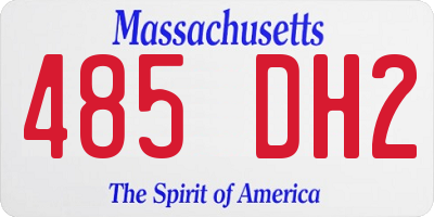 MA license plate 485DH2