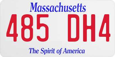 MA license plate 485DH4