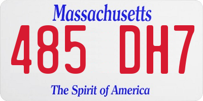 MA license plate 485DH7
