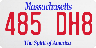 MA license plate 485DH8