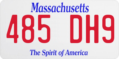 MA license plate 485DH9