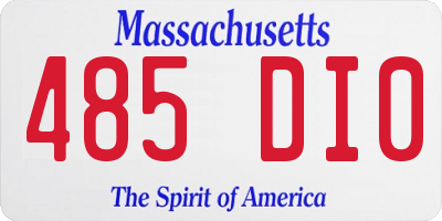 MA license plate 485DI0