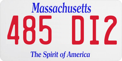 MA license plate 485DI2