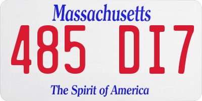 MA license plate 485DI7