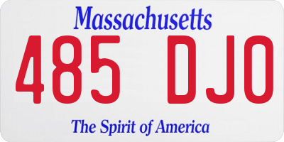 MA license plate 485DJ0