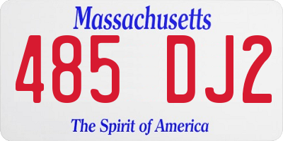 MA license plate 485DJ2