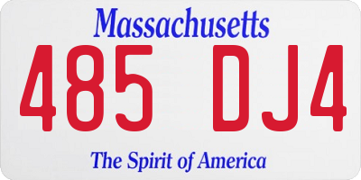 MA license plate 485DJ4