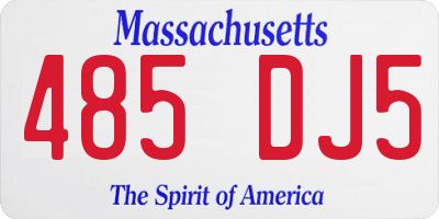 MA license plate 485DJ5