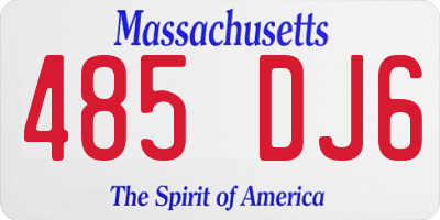 MA license plate 485DJ6