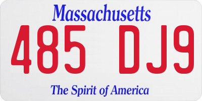 MA license plate 485DJ9