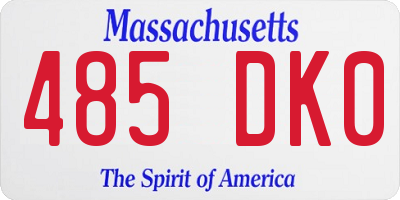 MA license plate 485DK0