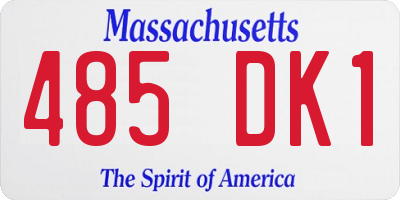 MA license plate 485DK1
