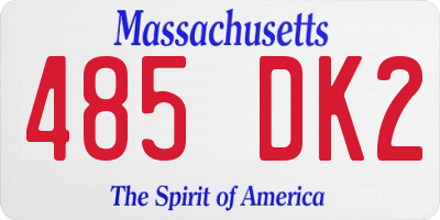 MA license plate 485DK2