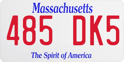 MA license plate 485DK5