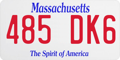 MA license plate 485DK6