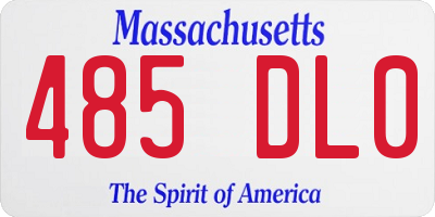 MA license plate 485DL0