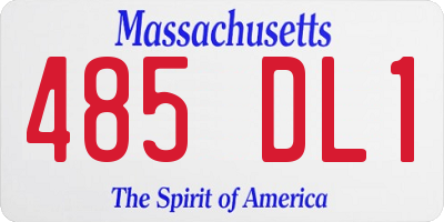MA license plate 485DL1