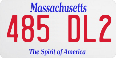 MA license plate 485DL2