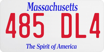 MA license plate 485DL4