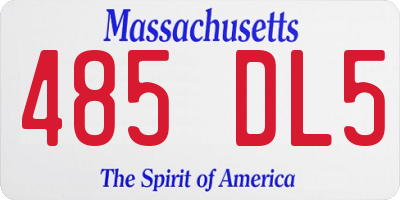MA license plate 485DL5