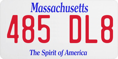 MA license plate 485DL8