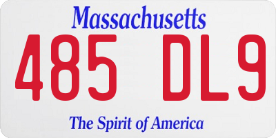 MA license plate 485DL9