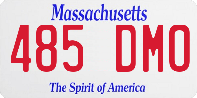 MA license plate 485DM0