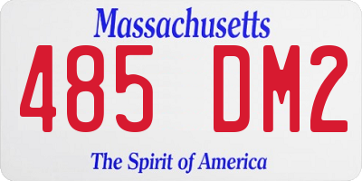MA license plate 485DM2