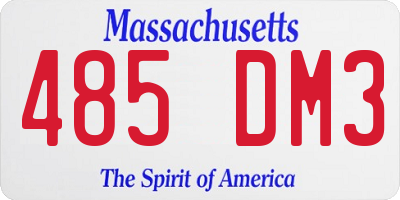 MA license plate 485DM3
