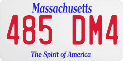 MA license plate 485DM4