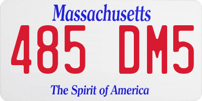 MA license plate 485DM5