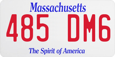 MA license plate 485DM6