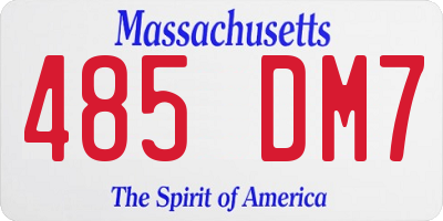 MA license plate 485DM7