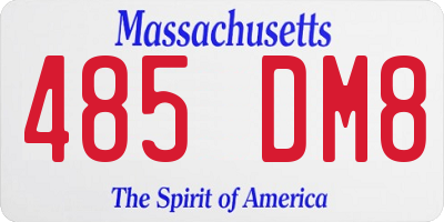 MA license plate 485DM8