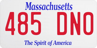 MA license plate 485DN0