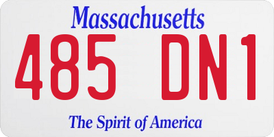 MA license plate 485DN1