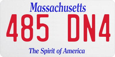 MA license plate 485DN4