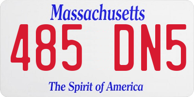 MA license plate 485DN5