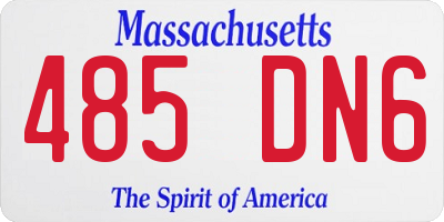 MA license plate 485DN6