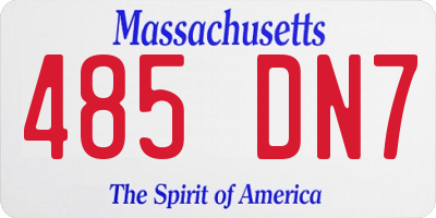 MA license plate 485DN7