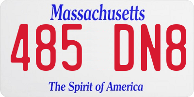 MA license plate 485DN8