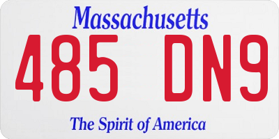 MA license plate 485DN9