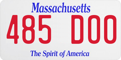 MA license plate 485DO0