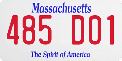 MA license plate 485DO1