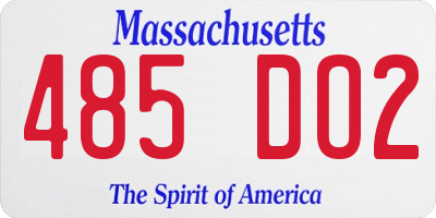 MA license plate 485DO2