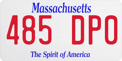 MA license plate 485DP0